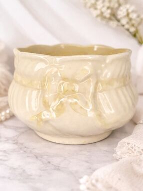 Belleek Open Sugar Bowl Vintage Ireland Ribbon And Bow Pattern 1926-46